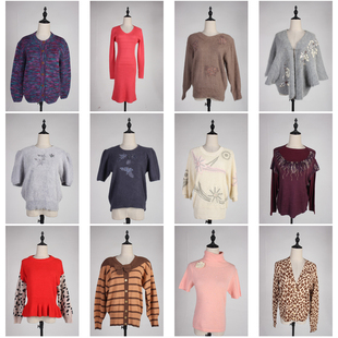 MY136古着vintage中古日系秋冬羊毛圆领复古风毛衣