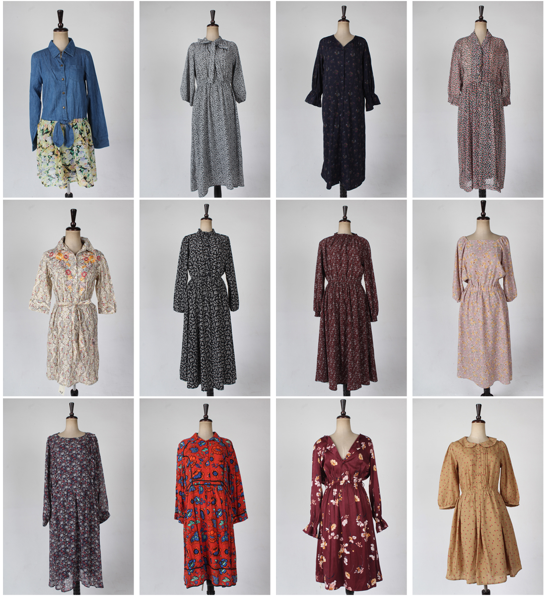 连衣裙韩版聚酯纤维花色