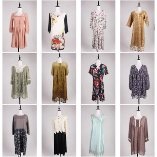 LK122古着vintage日系中古复古风法式优雅设计款中长款连衣裙女