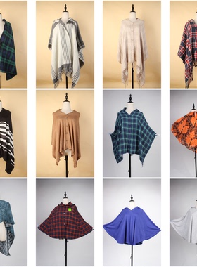 DA114古着vintage秋冬文艺森系女装原宿风小众女装斗篷披肩