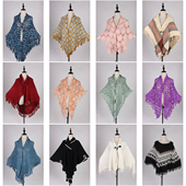 DA437古着vintage春秋法式 甜美千金风日系复古流苏蕾丝披肩斗篷女