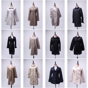 FY5古着vintage日制中古设计款 风衣外套女 休闲通勤复古春秋中长款