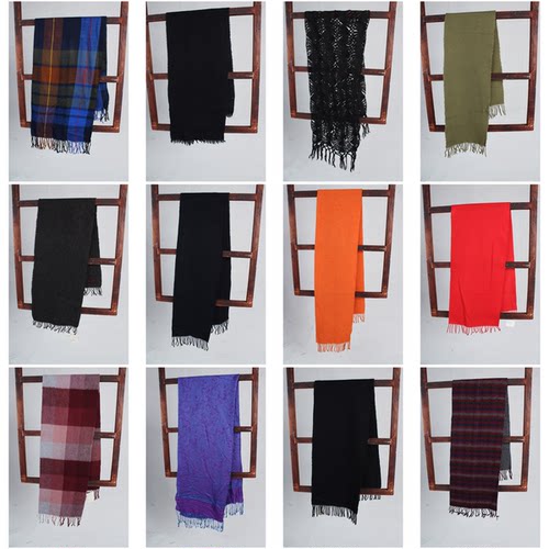 WJ182古着vintage日系秋冬羊毛呢法式意大利文艺复古风围巾披肩