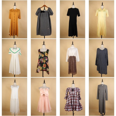 LY547古着vintage日系甜美文艺简约日常百搭复古风女装连衣裙