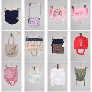 DZ150古着vintage日系女士可爱卡通帆布单肩斜挎手提袋子大包小包