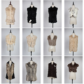 TM460古着vintage日系冬季 保暖中古真皮草兔毛马甲