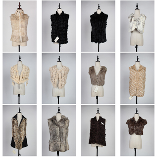 TM460古着vintage日系冬季保暖中古真皮草兔毛马甲