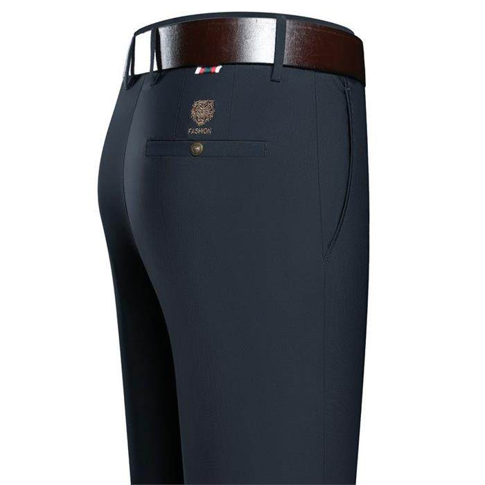 皮尔卡丹男士加绒加厚休闲裤中年装直筒免烫抗皱弹力商务长裤子