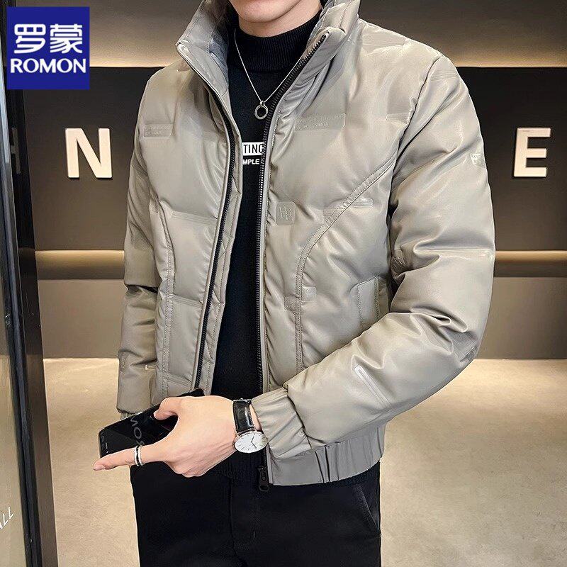 罗蒙官网正品皮羽绒服男