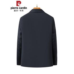 皮尔卡丹男士羽绒服夹克冬季精纺羊毛蚕丝商务干部服保暖鹅绒外套
