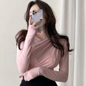 热销 t恤 自留一字领微透长袖 Onoev 值得入QE573小女人