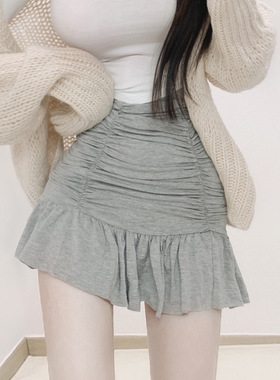 Onoev喜欢的设计YW253娇俏可爱显瘦高腰褶皱包臀半身裙se