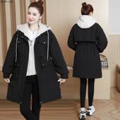 胖MM大码 设计感炸街派克服外套200斤冬装 加绒加厚外穿棉衣棉服女