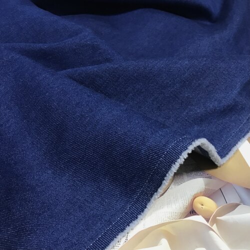 丹宁牛仔重磅布料厚款纯棉深蓝色柔软水洗日本进口高档服装面料