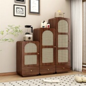 复古藤编斗柜客厅收纳柜小立柜餐边柜置物柜卧室靠墙储物柜抽屉柜