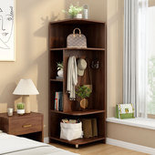 新款 墙角柜转角型置物架小拐角柜衣柜侧边柜收纳挂衣架三角柜家用