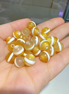 藏式黄色线药师天珠西藏文玩诵经念珠编织锁骨链隔珠DIY饰品配珠
