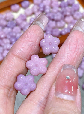 紫色菩提雕刻桂花瓣 手工串珠手链项链耳环diy文玩材料配件散珠