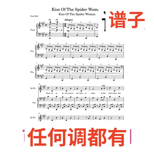 Kiss_Of_The_Spider_Woman 8A伴奏谱正谱声乐