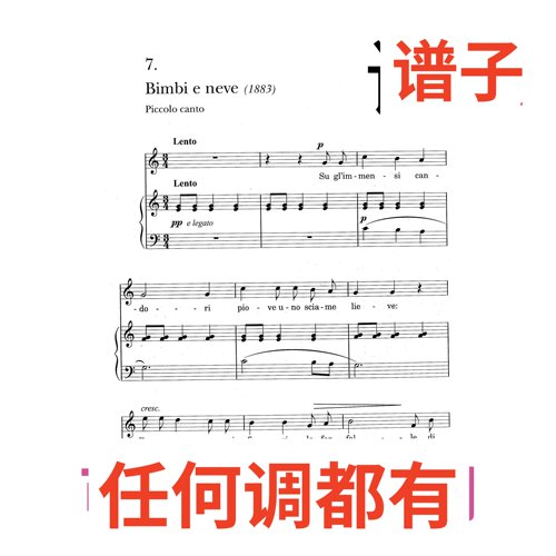 bimbi e neve 托斯蒂 4C伴奏谱正谱声乐