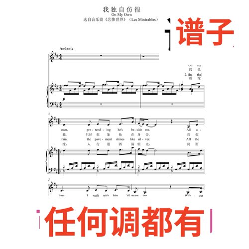 6D On my own伴奏谱正谱声乐