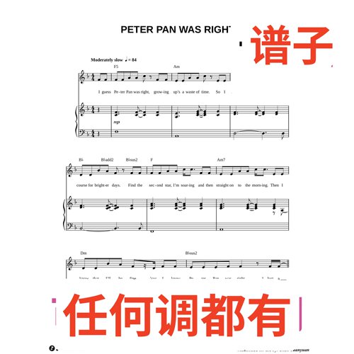 5F Peter Pan Was Right伴奏谱正谱声乐