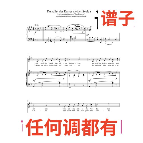Du sollst der Kaiser meiner Seele sein3页_G伴奏谱正谱声乐