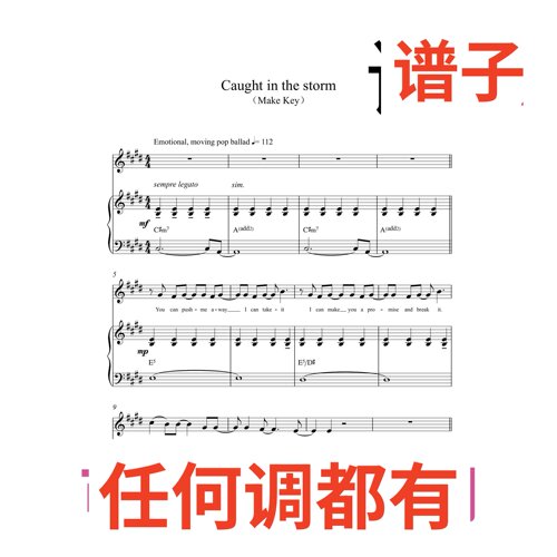 Caught in the storm 8页E伴奏谱正谱声乐