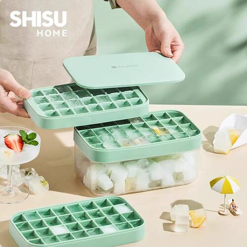 冰块模具家用硅胶冰格储冰制冰盒冰箱带盖冻冰块神器食品级