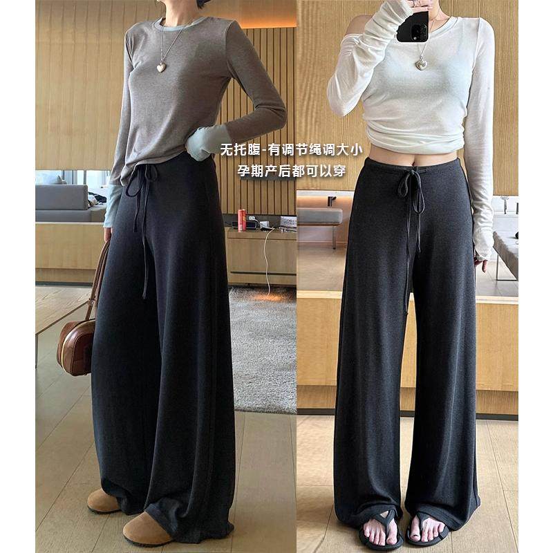 孕妇抽绳阔腿裤秋冬季加绒羊绒感糯米外穿垂坠感灰色直筒拖地长裤,孕妇装/孕产妇用品/营养,孕妇休闲裤,淘宝优惠券,粉丝福利购,淘宝优惠卷