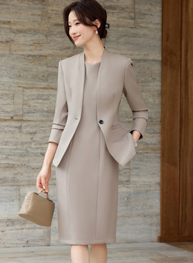 西装连衣裙套装女职业正装春秋2025新款气质修身高级感小西服