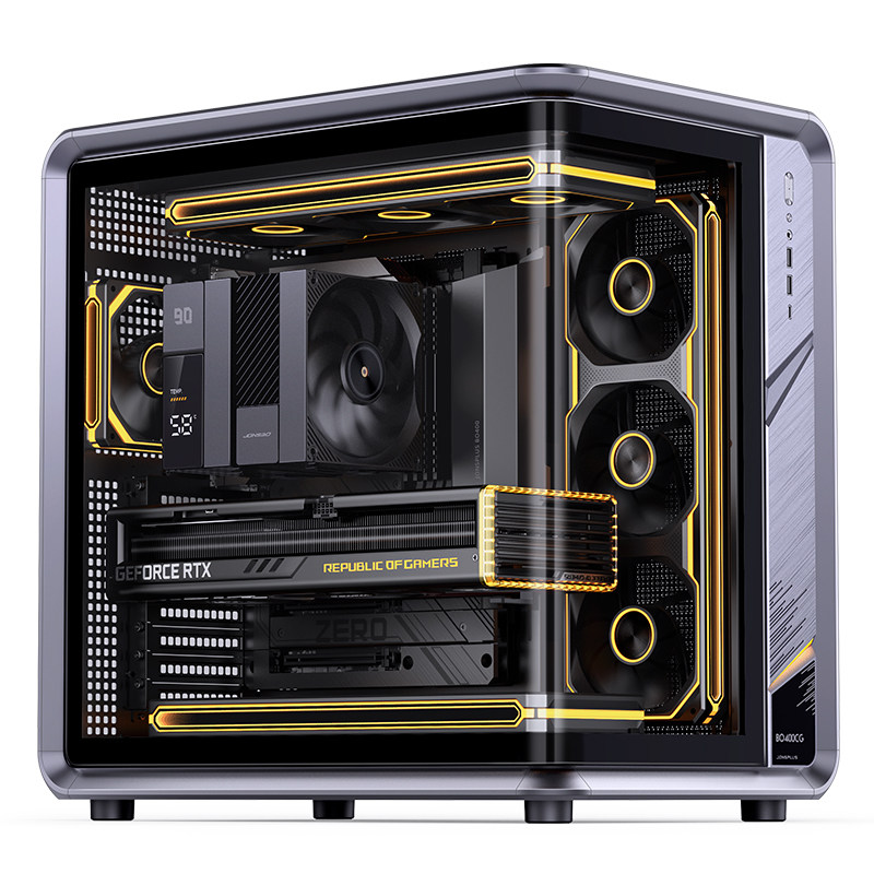 乔思伯（JONSBO）BO400CG V2 ATX铝合金海景房机箱 曲面玻璃