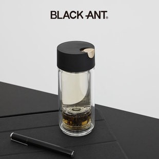 黑蚁磁弹泡茶杯茶水分离玻璃杯双层不烫手花茶杯子高颜值磁吸杯