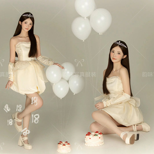 服饰 影楼新款 韩系画报生日主题写真甜美芭蕾少女艺术摄影主题服装