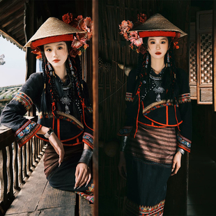 25影楼新款布朗族服饰少数民族套装贵州傣族旅拍刺绣摄影摄影服装