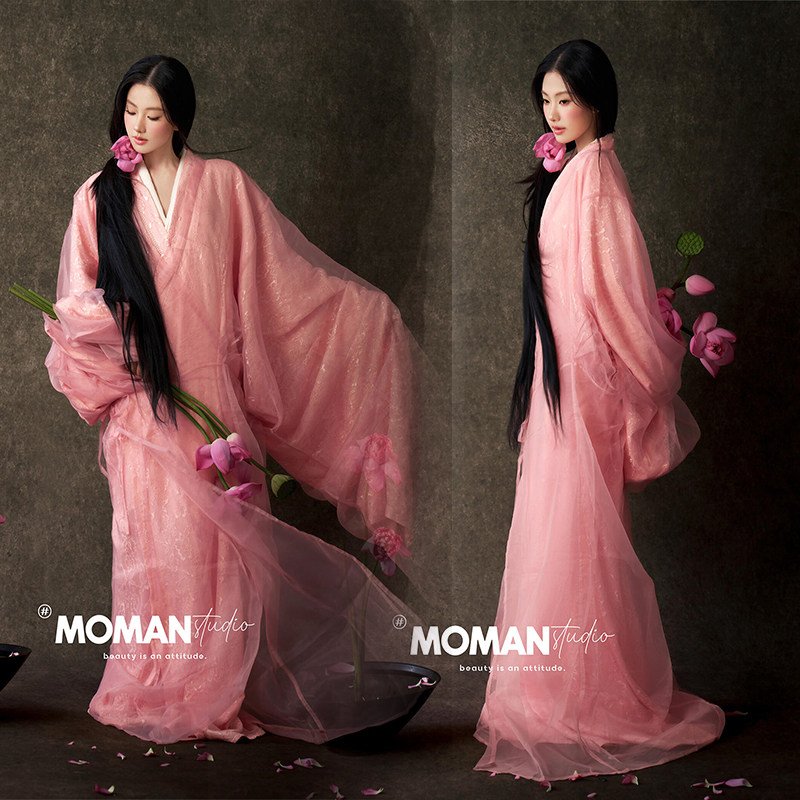 影楼拍照粉色复原蕾丝战国袍汉服女超仙写真艺术照交领大袖衫服饰,女装/女士精品,民族服装/舞台装,淘宝优惠券,粉丝福利购,淘宝优惠卷