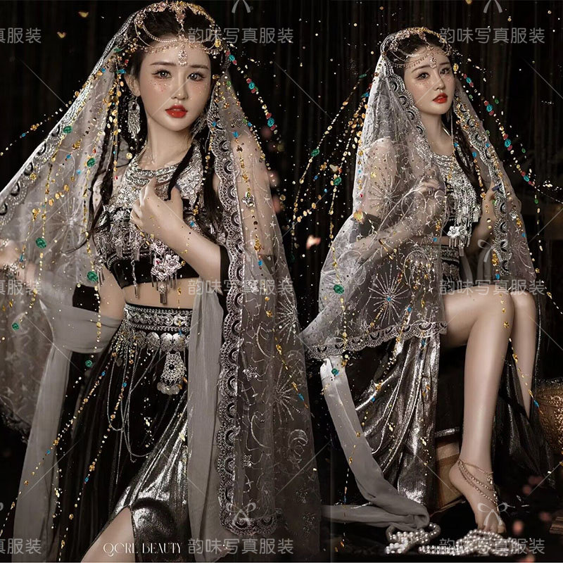 敦煌风汉服女哈尼异域风情西域公主西双版纳傣族个人拍照写真服装