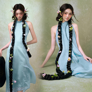 影楼新款中式主题国风复古连衣裙个人室内高级肖像写真摄影服饰