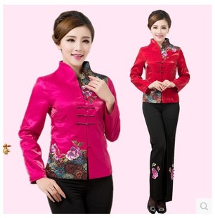 新款唐装女士秋冬装上衣+裤子 长袖外套中式女装民族风套装妈妈