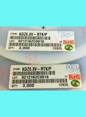 KDZ6.8V-RTK/P/齐纳二极管6.8V 200mW/SOD-323丝印:68