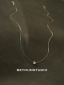 ZUORAN 轻奢锆石钛钢项链女闪闪发光气质简约锁骨链N73 水钻