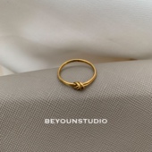 ZUORAN 同心结设计小众金色打结不掉色冷淡风简约戒指女关节戒165