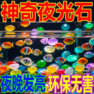 夜光石荧光石发光石鱼缸龟缸装 饰饰品水族箱造景鱼缸底砂