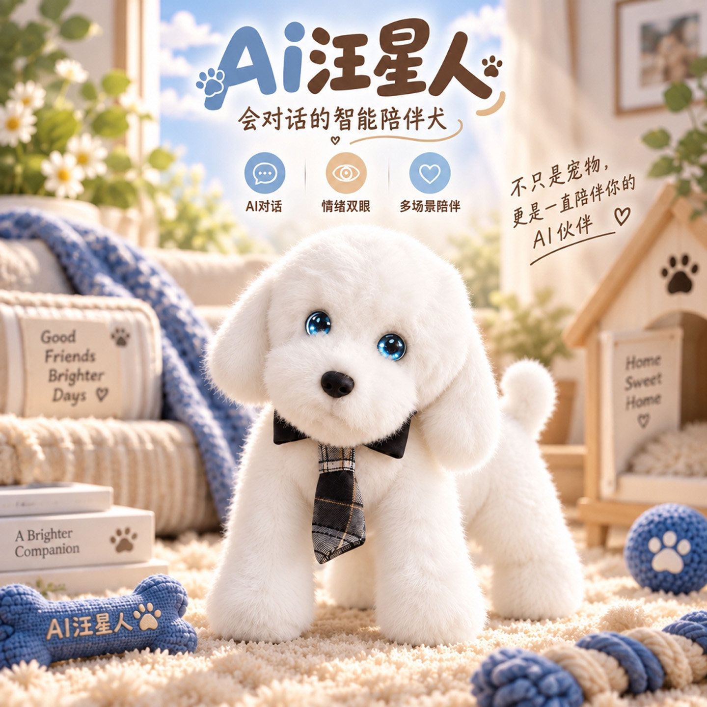 ai陪伴智能机器人小狗宠物豆包对话聊天男女孩生日礼物毛绒玩偶具