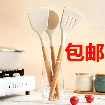 硅胶锅铲耐高温食品级不粘锅专用炒菜铲子汤勺漏铲防烫不伤锅套装