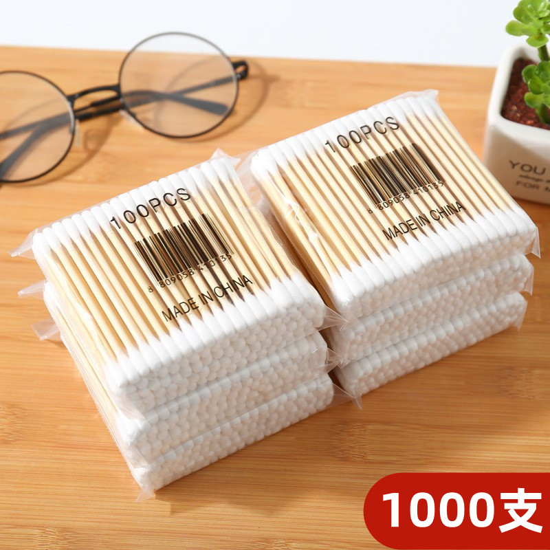 1000支雙頭棉簽木棒化妝棉棒