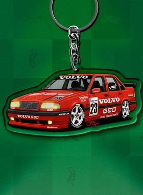 创意沃尔沃VOLVO850赛车主题复古经典车个性钥匙扣男款潮流挂件
