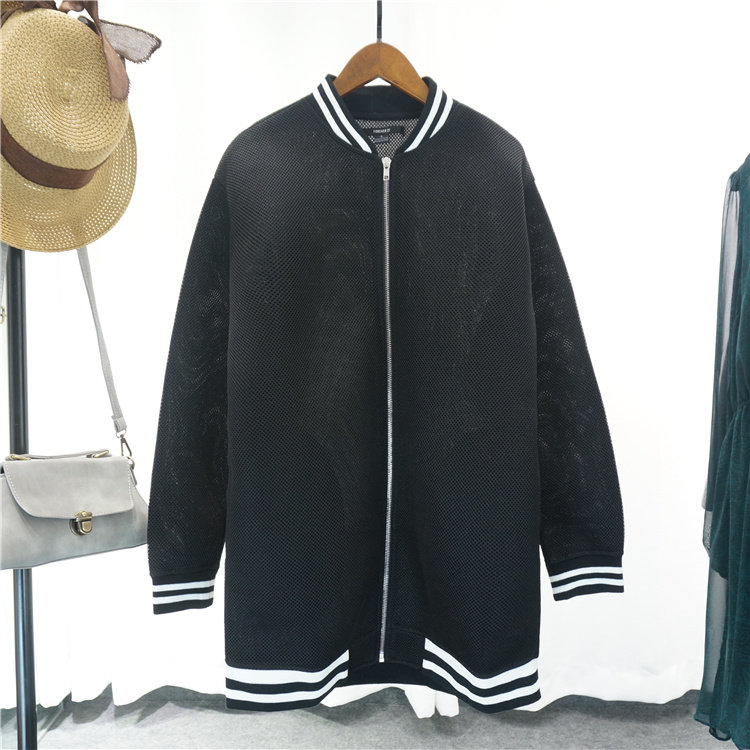 美国宽松男友风外套中长款棒球服