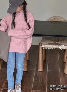 牛哆哆冬款儿童高领毛衣中大童上衣女童毛衣13058