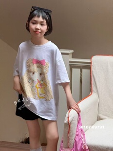 布芮欧夏款儿童短袖美少女T恤中大童上衣女童潮120-170码36167